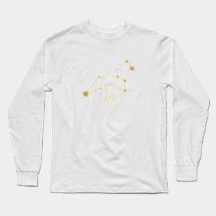 Leo Zodiac Constellation in Gold Long Sleeve T-Shirt